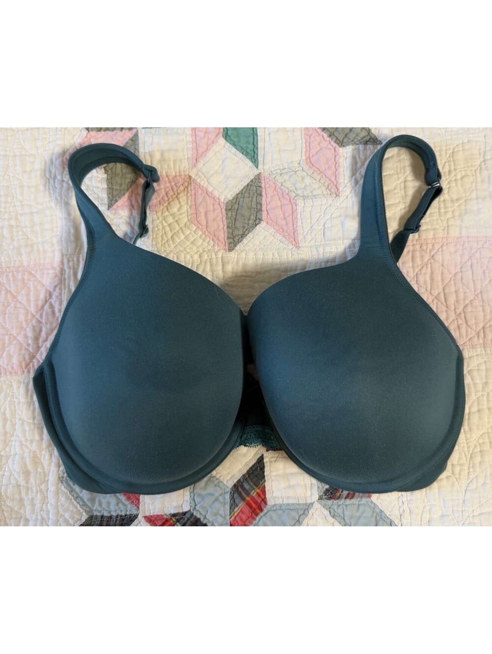 Cacique Emerald Green Lightly Lined Full Coverage Bra Lace & Bow Detail 38DDD